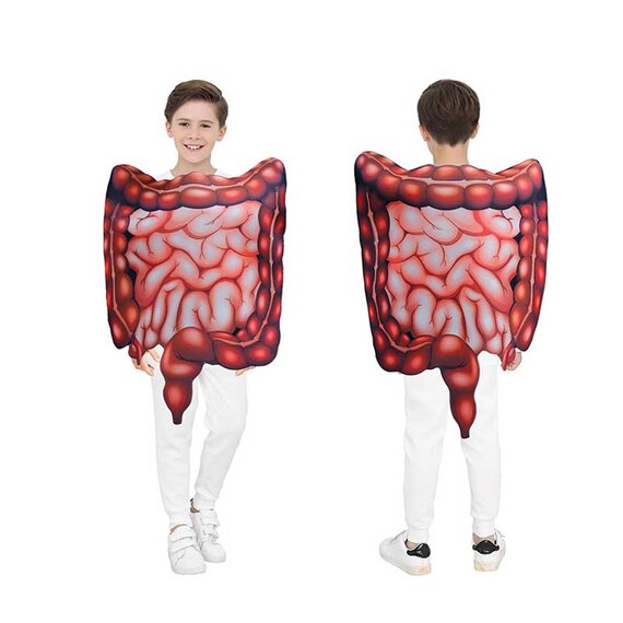 Create impressive Halloween fake intestines costume top for young people