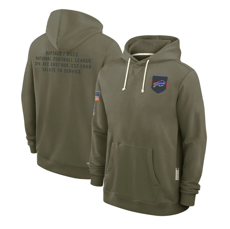 NFL Officially Licensed Buffalo Bills Pullover Hoodie for autumn winter,long sleeve,army green