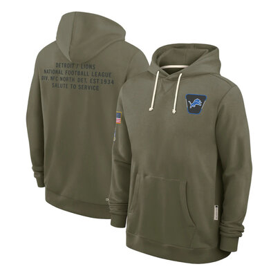 NFL Officially Licensed Detroit Lions Pullover Hoodie for autumn winter,long sleeve,army green