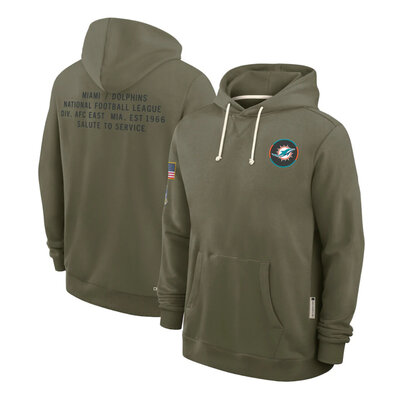 NFL Officially Licensed Miami Dolphins Pullover Hoodie for autumn winter,long sleeve,army green