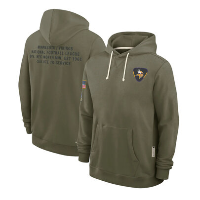 NFL Officially Licensed Minnesota Vikings Pullover Hoodie for autumn winter,long sleeve,army green