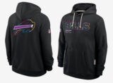 NFL Officially Licensed Buffalo Bills Pullover Hoodie for autumn winter,long sleeve,black