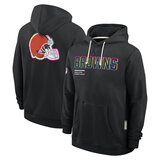 NFL Officially Licensed Cleveland Browns Pullover Hoodie for autumn winter,long sleeve,black