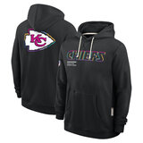 NFL Officially Licensed Kansas City Chiefs Pullover Hoodie for autumn winter,long sleeve,black