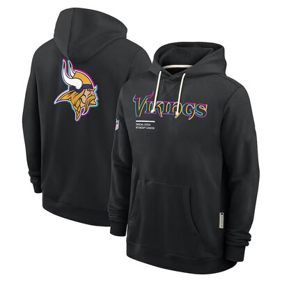 NFL Officially Licensed Minnesota Vikings Pullover Hoodie for autumn winter,long sleeve,black