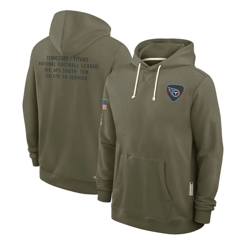 NFL Officially Licensed Tennessee Titans Pullover Hoodie for autumn winter,long sleeve,army green