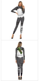 Bandage cosplay jumpsuit long sleeve bodysuit for women- model show