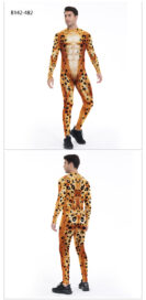 Leopard Halloween Cosplay Jumpsuit For Men - model show