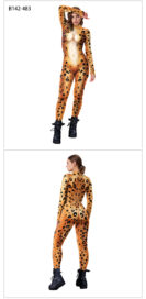 Leopard halloween Cosplay Jumpsuit For Ladies - model show