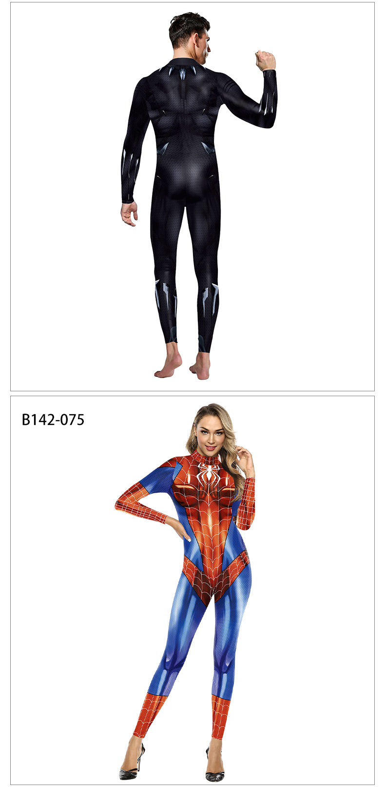 Marvel Black Panther Spider Men Cosplay Jumpsuit - model show