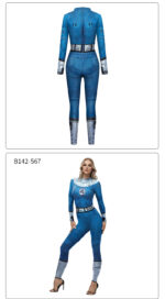 The Fantastic Four First Steps cosplay costume long sleeve jumpsuit For girls - model show - back and front
